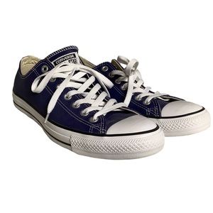 Unisex Leather Converse Chuck Taylors Blue Size 9.5 Men / 11 Women